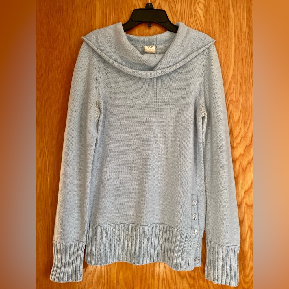 Tommy Jeans Light Blue Buttoned Turtleneck Sweater | L